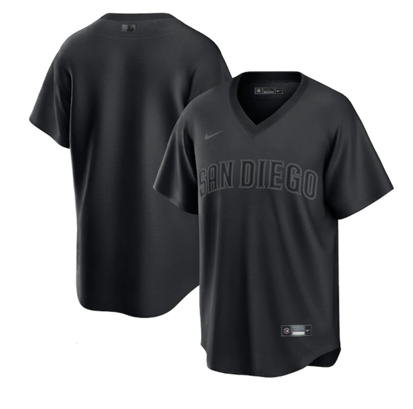 Men's San Diego Padres Blank Black Pitch Black Fashion Replica Stitched Jersey Men's San Diego Padres Blank Black Pitch Black Fashion Replica Stitched Jersey